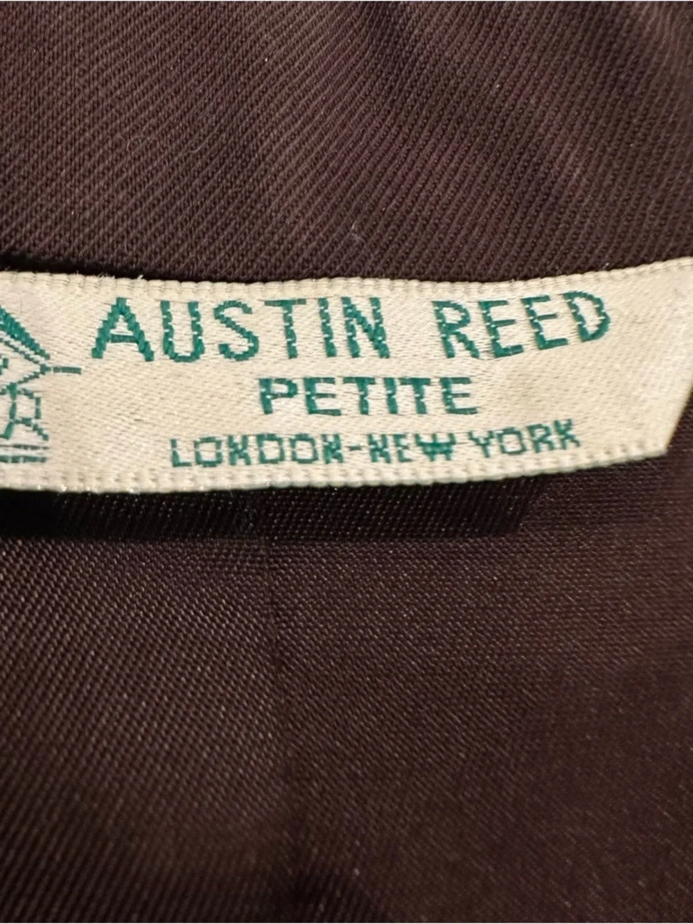 Vintage Austin Reed Womens 14P Blazer Jacket Brown 100% Worsted Wool Gold Button